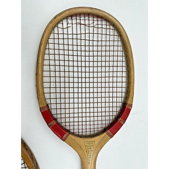 Vintage 1920s WLS Sears Radio Wood DELUXE Tennis Racquet Wright & Ditson Antique - Picture 5 of 8
